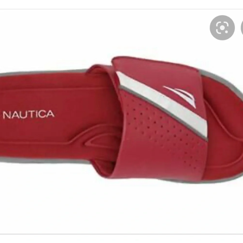 NWT Nautica Men Bilander Slide Sandals red slides Velcro